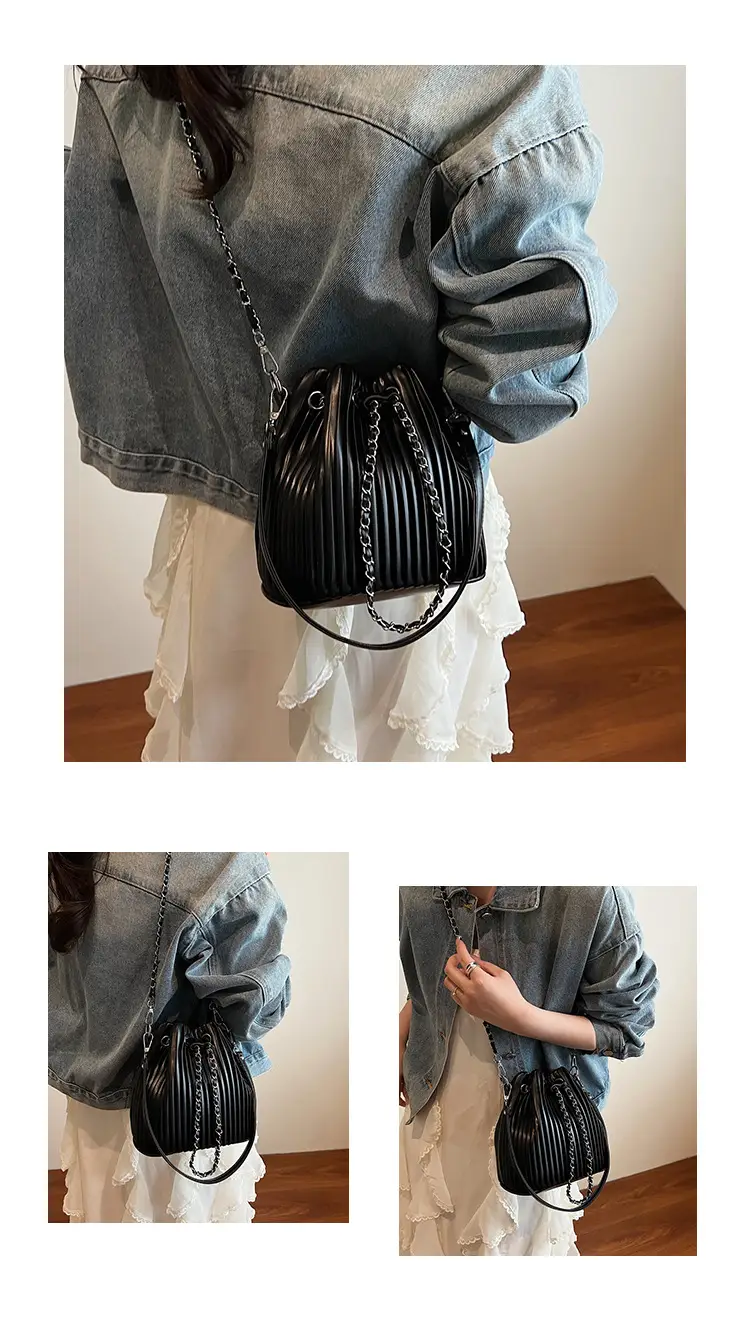 Korean Style Pleated Drawstring Bag Women 2025 — feature 11