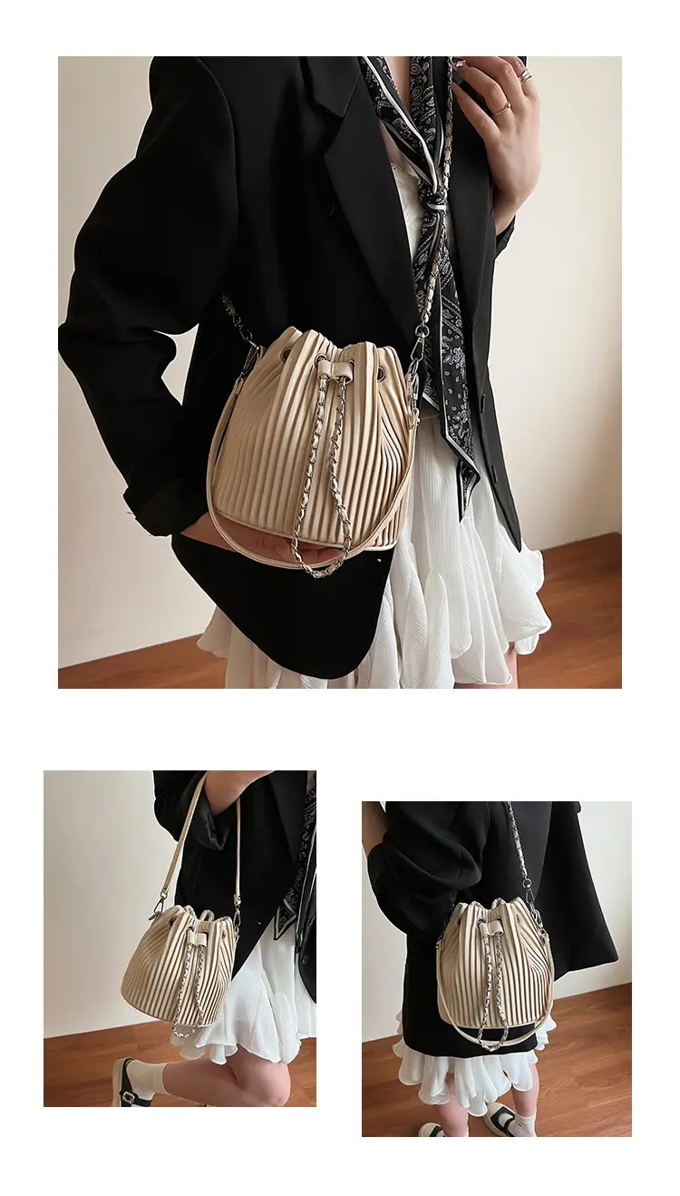 Korean Style Pleated Drawstring Bag Women 2025 — feature 12