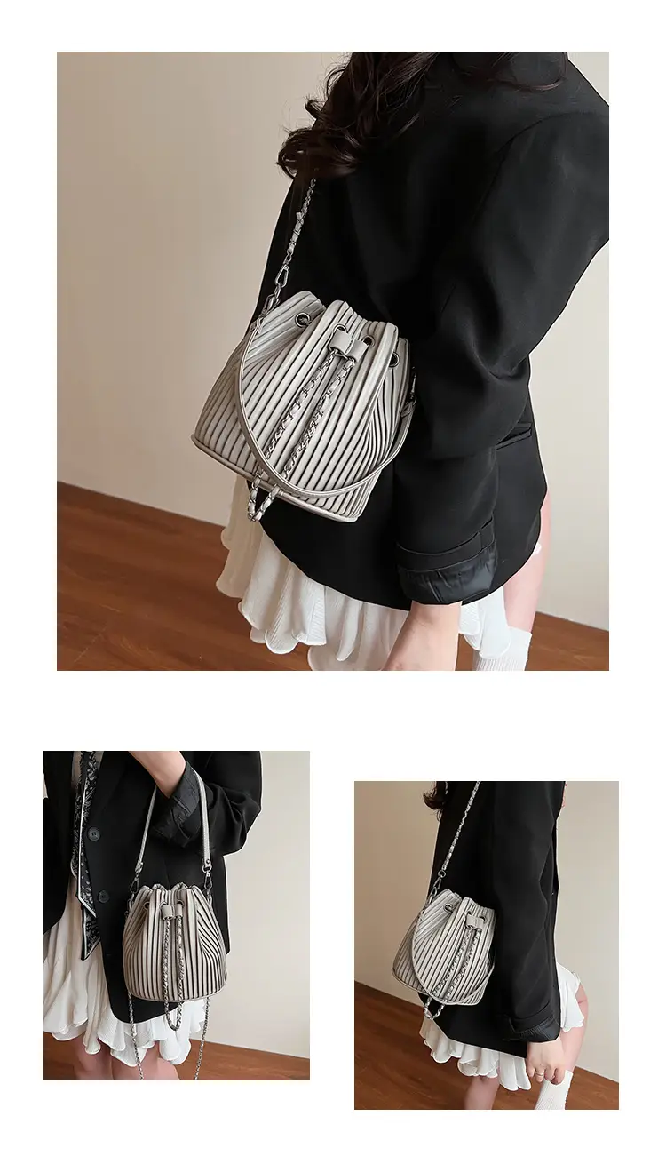 Korean Style Pleated Drawstring Bag Women 2025 — feature 13