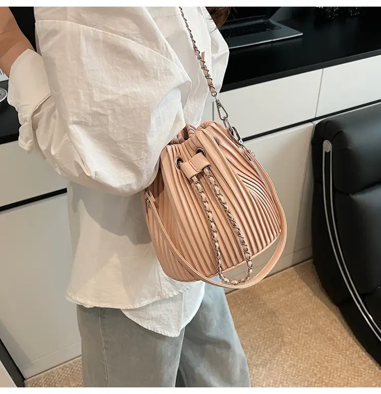 Korean Style Pleated Drawstring Bag Women 2025 — feature 16