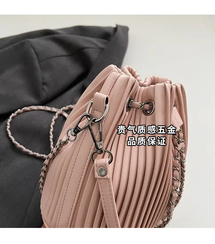 Korean Style Pleated Drawstring Bag Women 2025 — feature 5