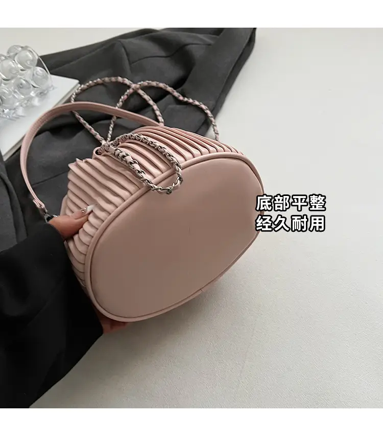 Korean Style Pleated Drawstring Bag Women 2025 — feature 7