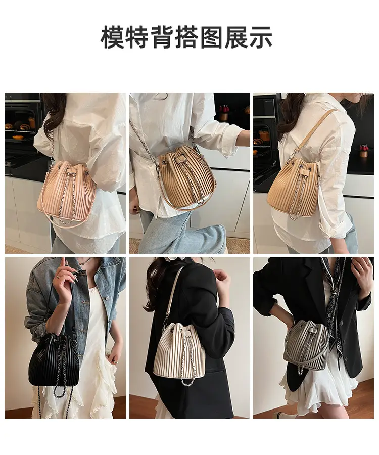 Korean Style Pleated Drawstring Bag Women 2025 — feature 9