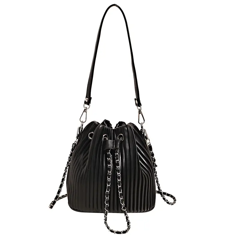 Korean Style Pleated Drawstring Bag Women 2025 - Image 2