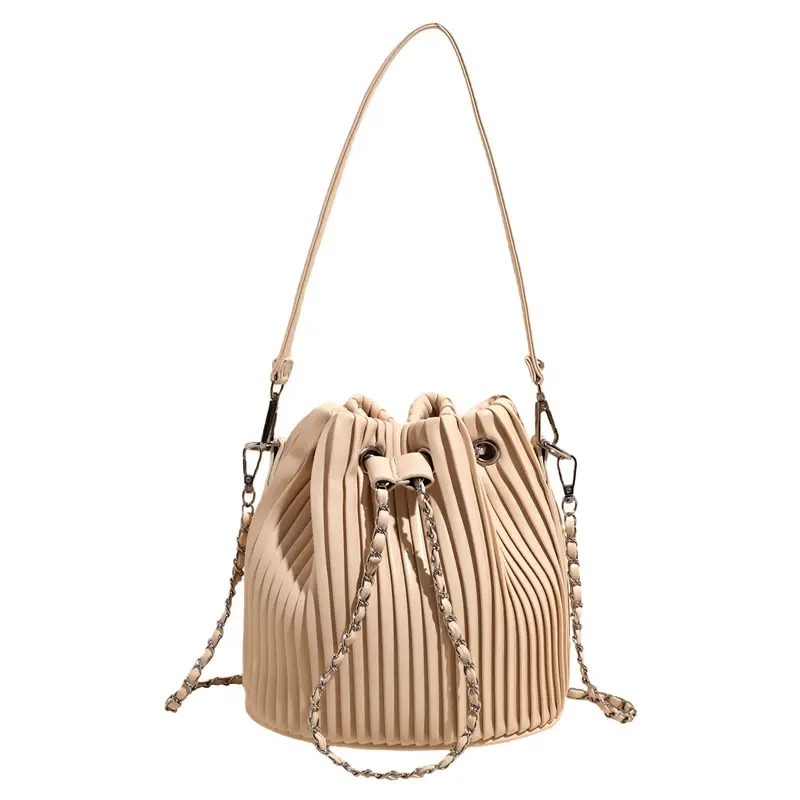 Korean Style Pleated Drawstring Bag Women 2025 - Image 3
