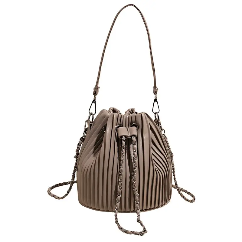 Korean Style Pleated Drawstring Bag Women 2025 - Image 5