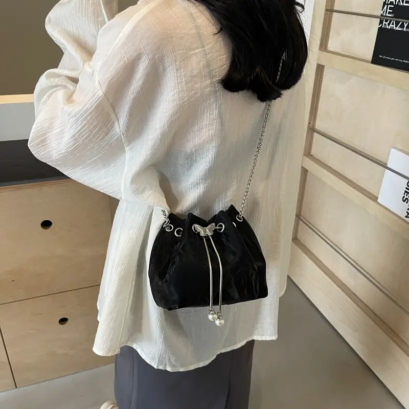 Elegant Metal Bucket Bag Women's Shoulder Crossbody - Image 6