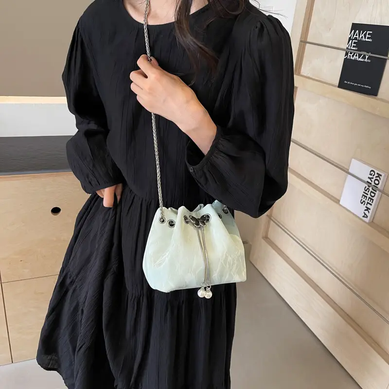 Elegant Metal Bucket Bag Women's Shoulder Crossbody - Image 8