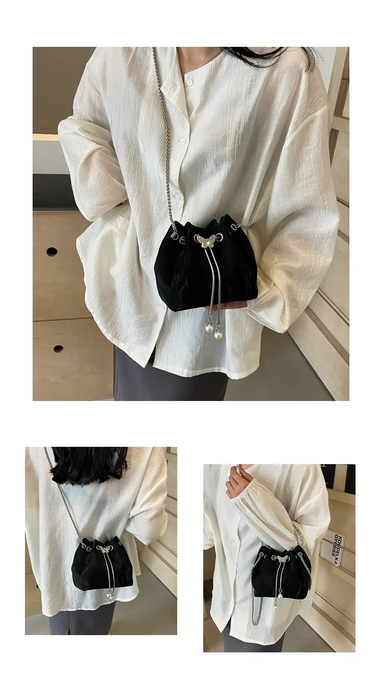 Elegant Metal Bucket Bag Women's Shoulder Crossbody — feature 10
