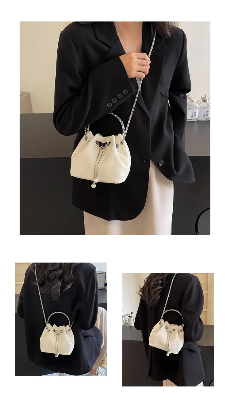 Elegant Metal Bucket Bag Women's Shoulder Crossbody — feature 13