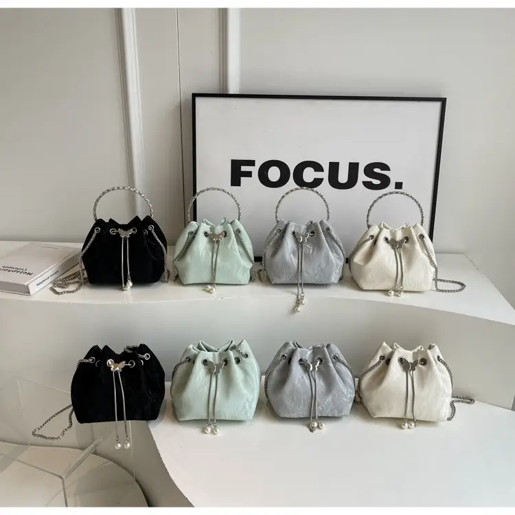 Elegant Metal Bucket Bag Women's Shoulder Crossbody — feature 14