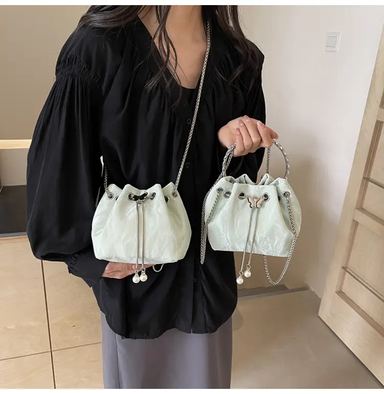 Elegant Metal Bucket Bag Women's Shoulder Crossbody — feature 16
