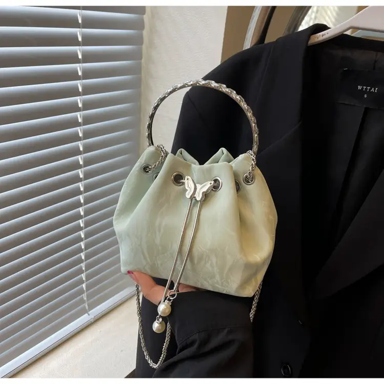 Elegant Metal Bucket Bag Women's Shoulder Crossbody — feature 19