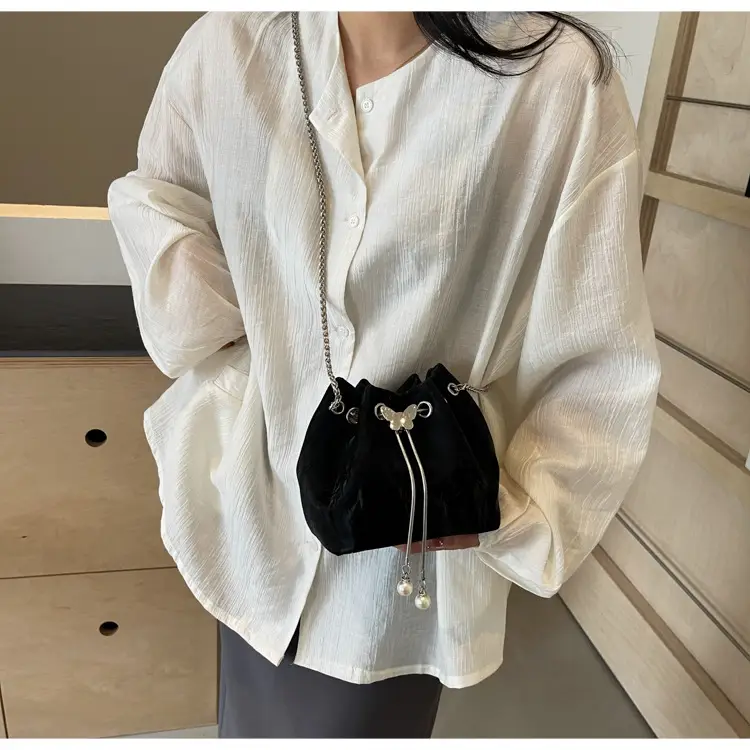 Elegant Metal Bucket Bag Women's Shoulder Crossbody — feature 20