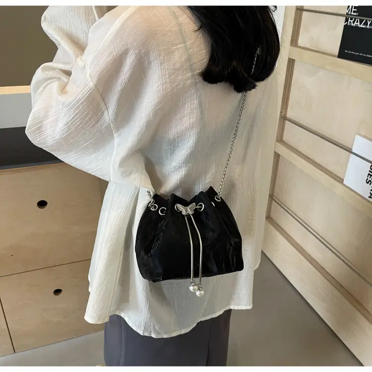 Elegant Metal Bucket Bag Women's Shoulder Crossbody — feature 21