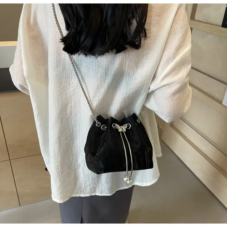 Elegant Metal Bucket Bag Women's Shoulder Crossbody — feature 23