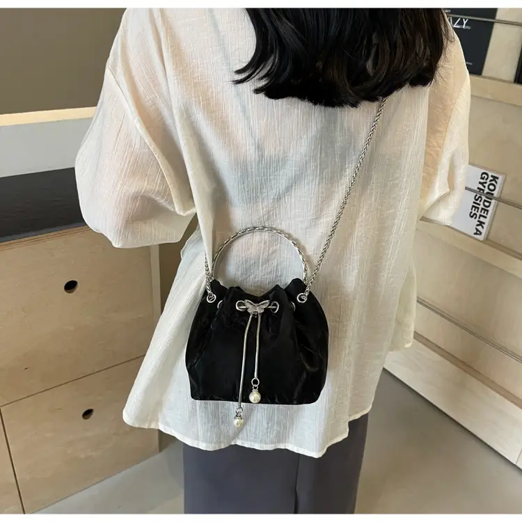 Elegant Metal Bucket Bag Women's Shoulder Crossbody — feature 25