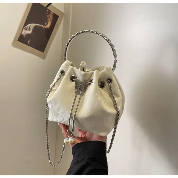 Elegant Metal Bucket Bag Women's Shoulder Crossbody — feature 26