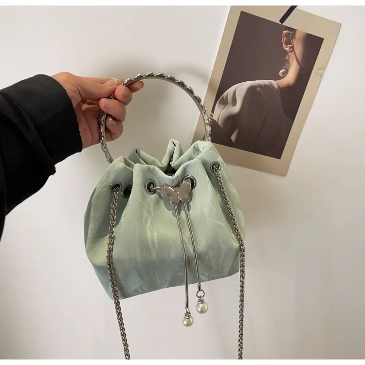 Elegant Metal Bucket Bag Women's Shoulder Crossbody — feature 28