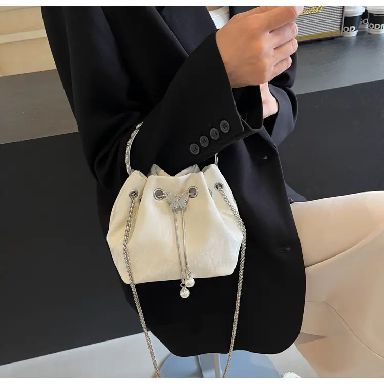 Elegant Metal Bucket Bag Women's Shoulder Crossbody — feature 29