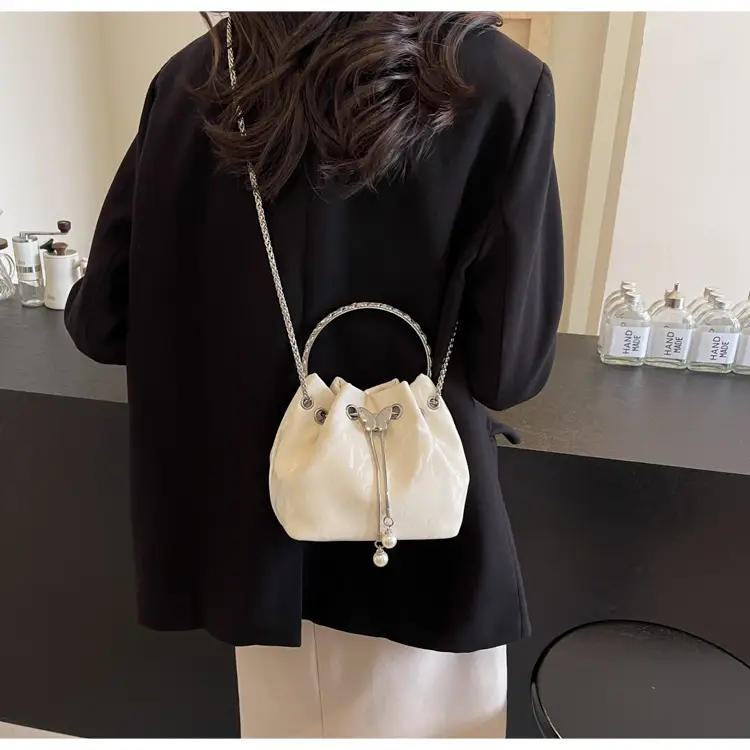 Elegant Metal Bucket Bag Women's Shoulder Crossbody — feature 31