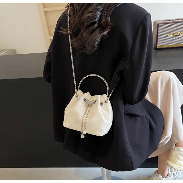 Elegant Metal Bucket Bag Women's Shoulder Crossbody — feature 32