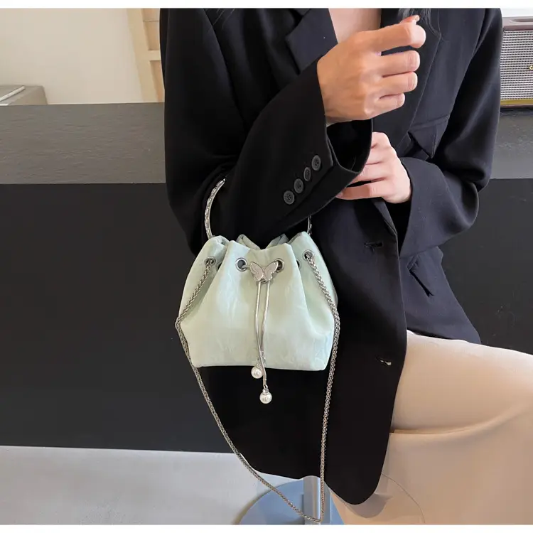 Elegant Metal Bucket Bag Women's Shoulder Crossbody — feature 36