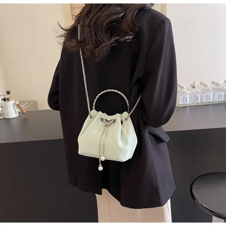 Elegant Metal Bucket Bag Women's Shoulder Crossbody — feature 37
