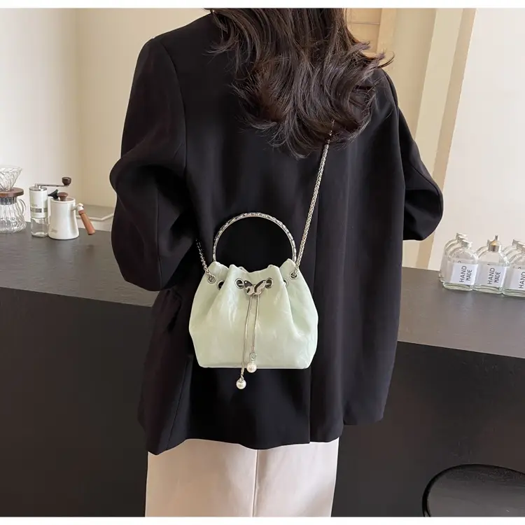 Elegant Metal Bucket Bag Women's Shoulder Crossbody — feature 39