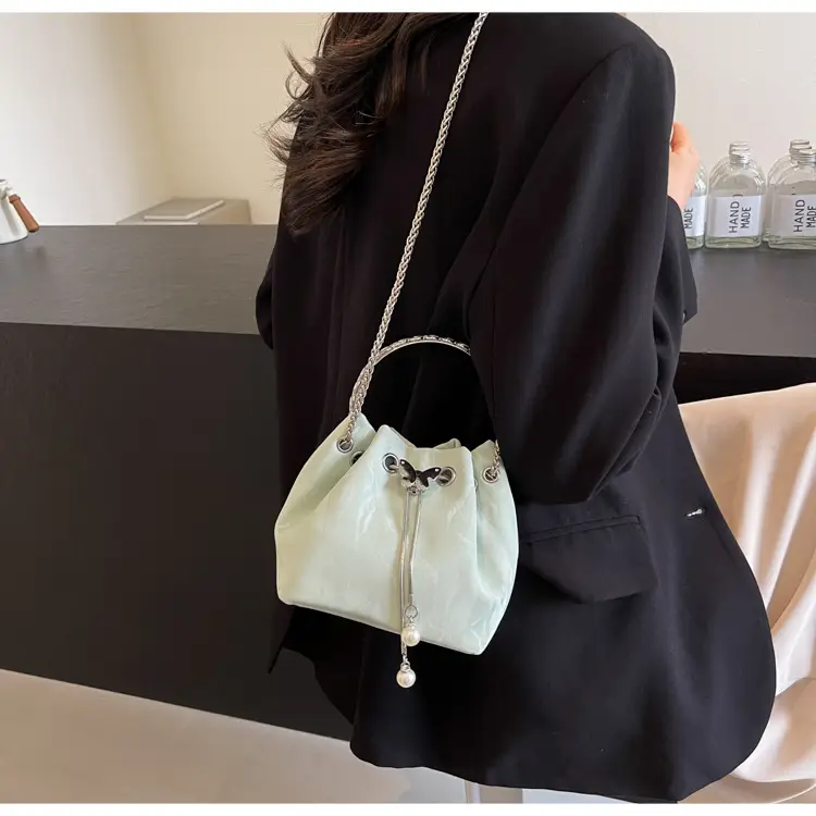 Elegant Metal Bucket Bag Women's Shoulder Crossbody — feature 41