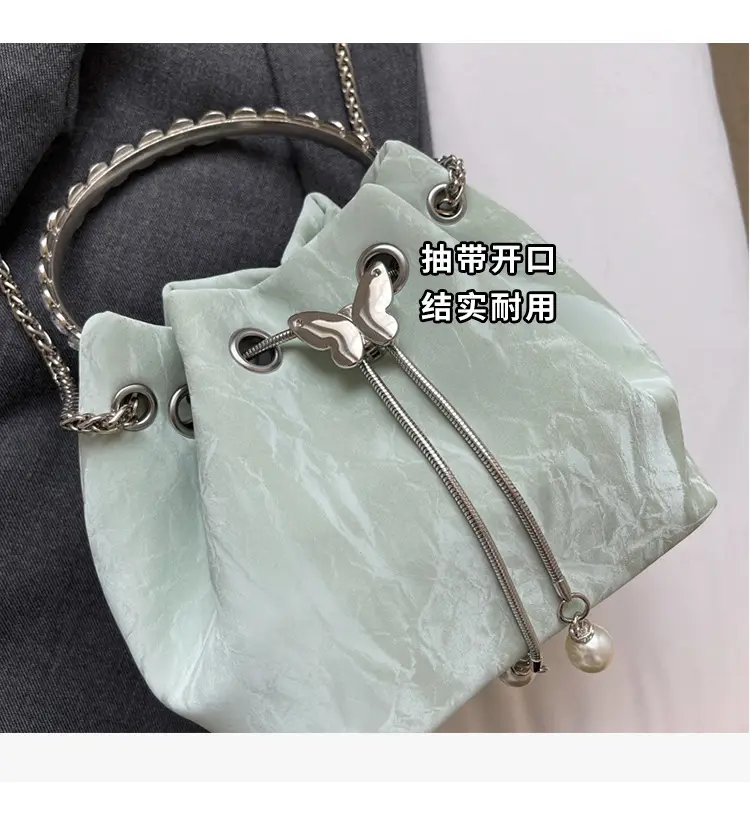 Elegant Metal Bucket Bag Women's Shoulder Crossbody — feature 5