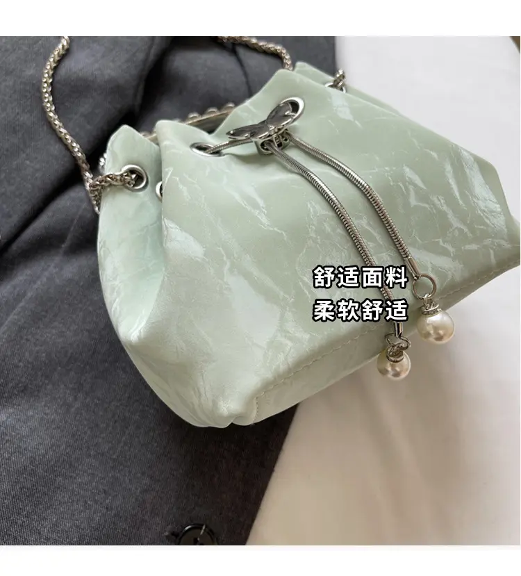 Elegant Metal Bucket Bag Women's Shoulder Crossbody — feature 7