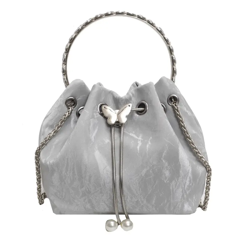 Elegant Metal Bucket Bag Women's Shoulder Crossbody - Image 2