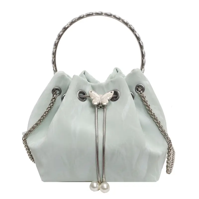 Elegant Metal Bucket Bag Women's Shoulder Crossbody - Image 3