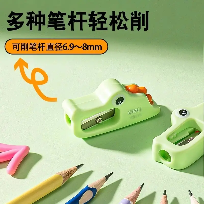Deli Vb171 Little Crocodile Shape Pencil Sharpener for Children, Small Portable Pencil Sharpener - Image 3