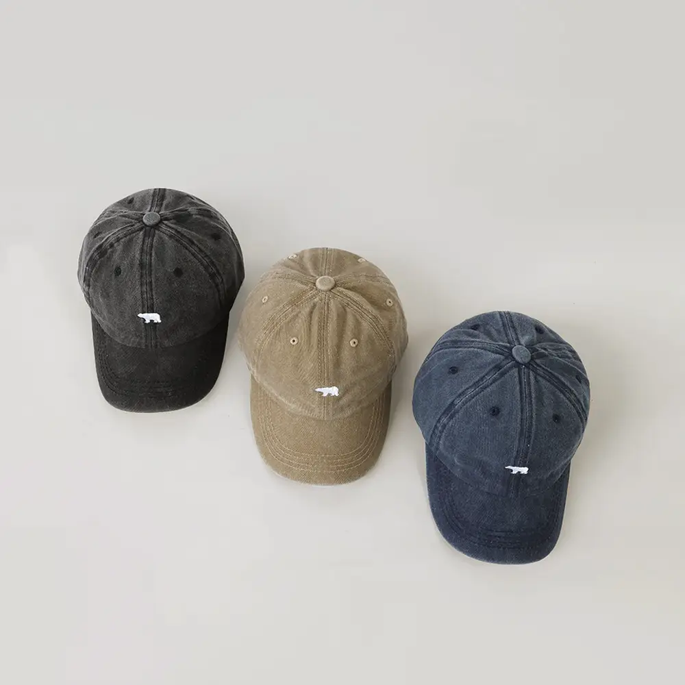 Children's American Retro Washed Denim Cap Sun Protection Casual Baseball Cap — feature 3