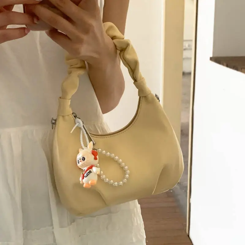 Pink Korean Style Soft Leather Shoulder Bag for Women
