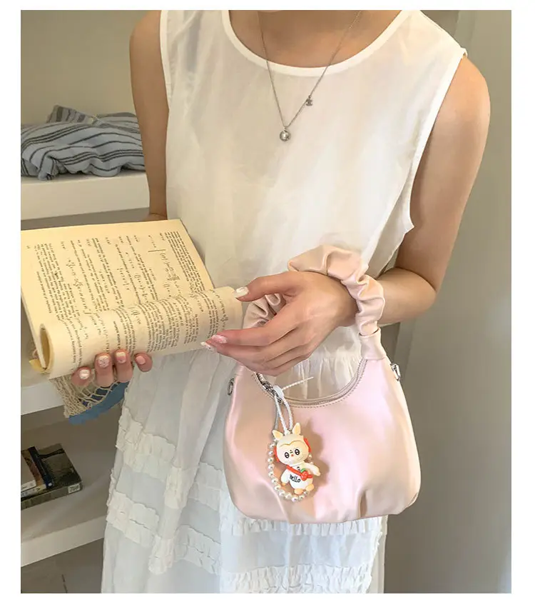 Pink Korean Style Soft Leather Shoulder Bag for Women — feature 12