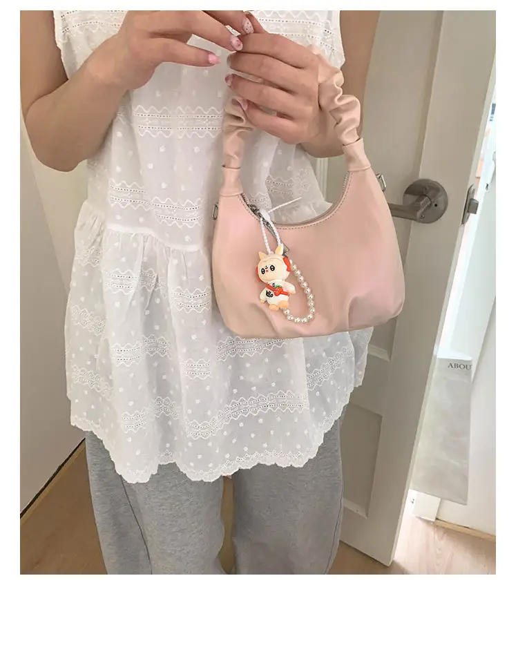 Pink Korean Style Soft Leather Shoulder Bag for Women — feature 14