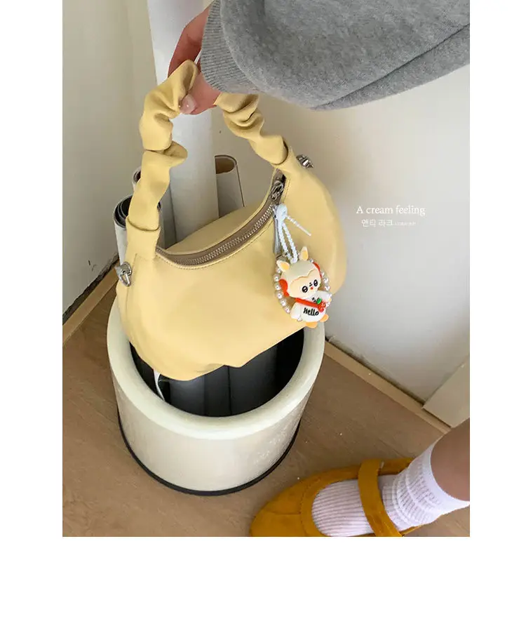 Pink Korean Style Soft Leather Shoulder Bag for Women — feature 16