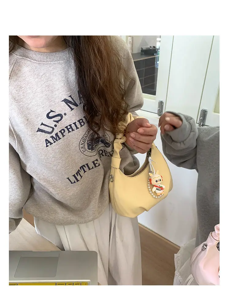 Pink Korean Style Soft Leather Shoulder Bag for Women — feature 17