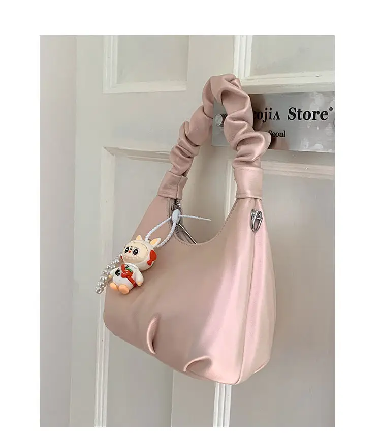 Pink Korean Style Soft Leather Shoulder Bag for Women — feature 33