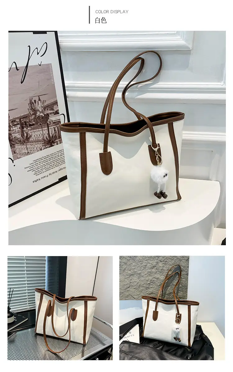 Women's Blue Canvas Shoulder Bag with Cute Design — feature 14