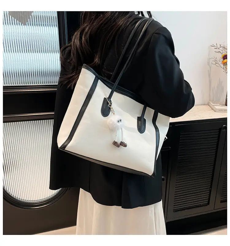 Women's Blue Canvas Shoulder Bag with Cute Design — feature 17