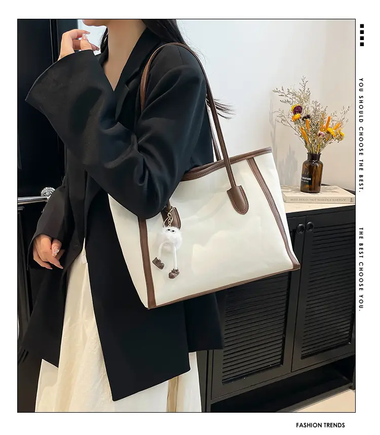 Women's Blue Canvas Shoulder Bag with Cute Design — feature 2