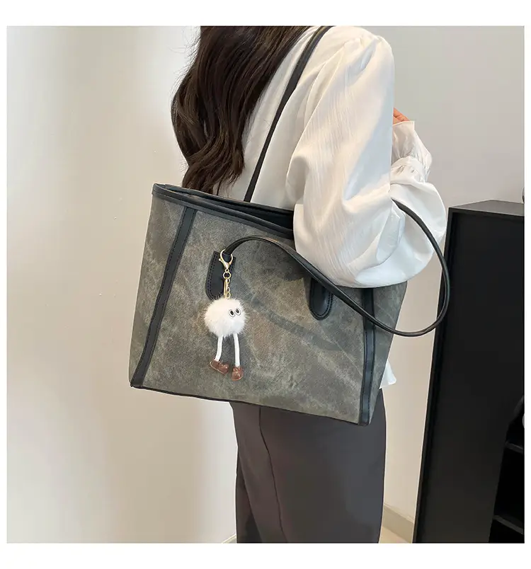 Women's Blue Canvas Shoulder Bag with Cute Design — feature 28