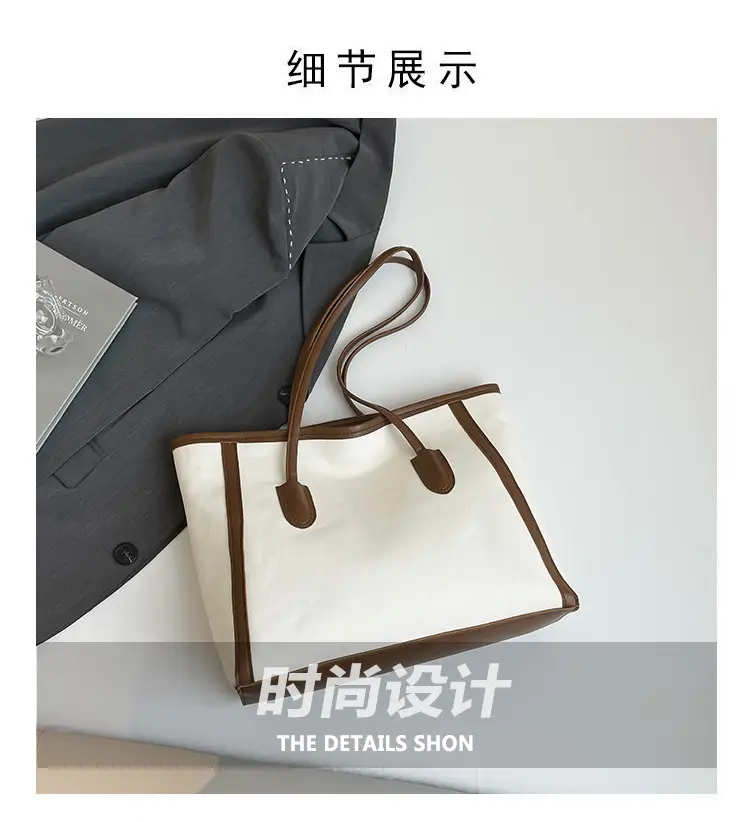 Women's Blue Canvas Shoulder Bag with Cute Design — feature 4