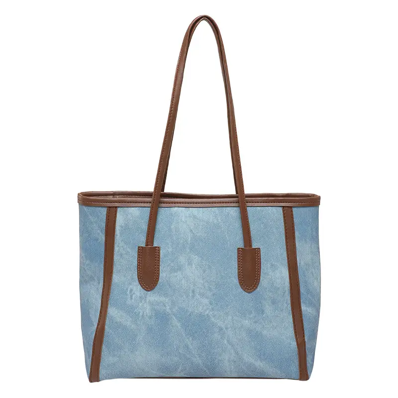 Women's Blue Canvas Shoulder Bag with Cute Design - Image 8