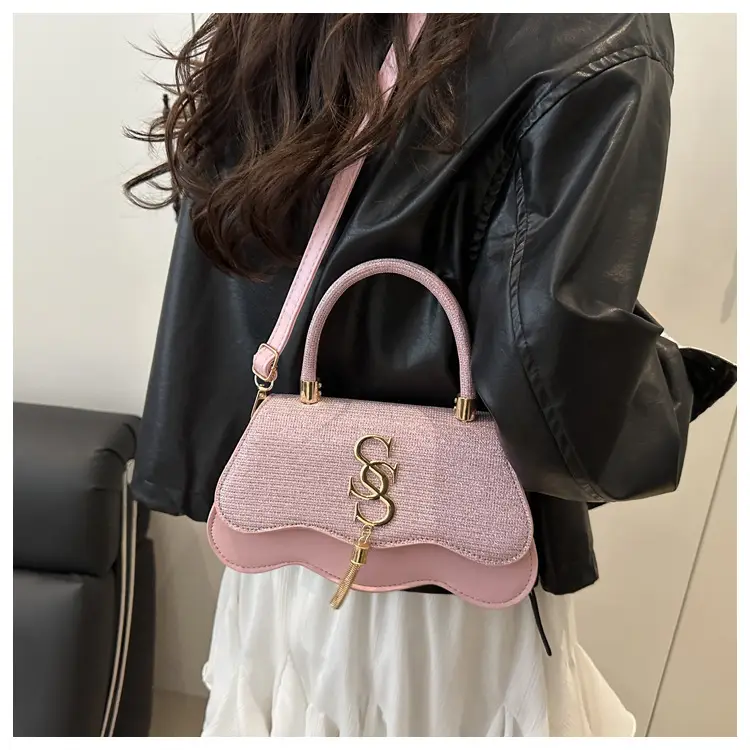 2025 Sequin Satchel Bag White Gold One Shoulder — feature 16