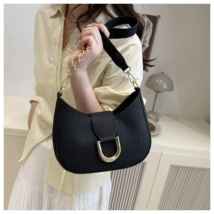 Women's Cream Croc Texture Crossbody Bag Summer 2025 — feature 10